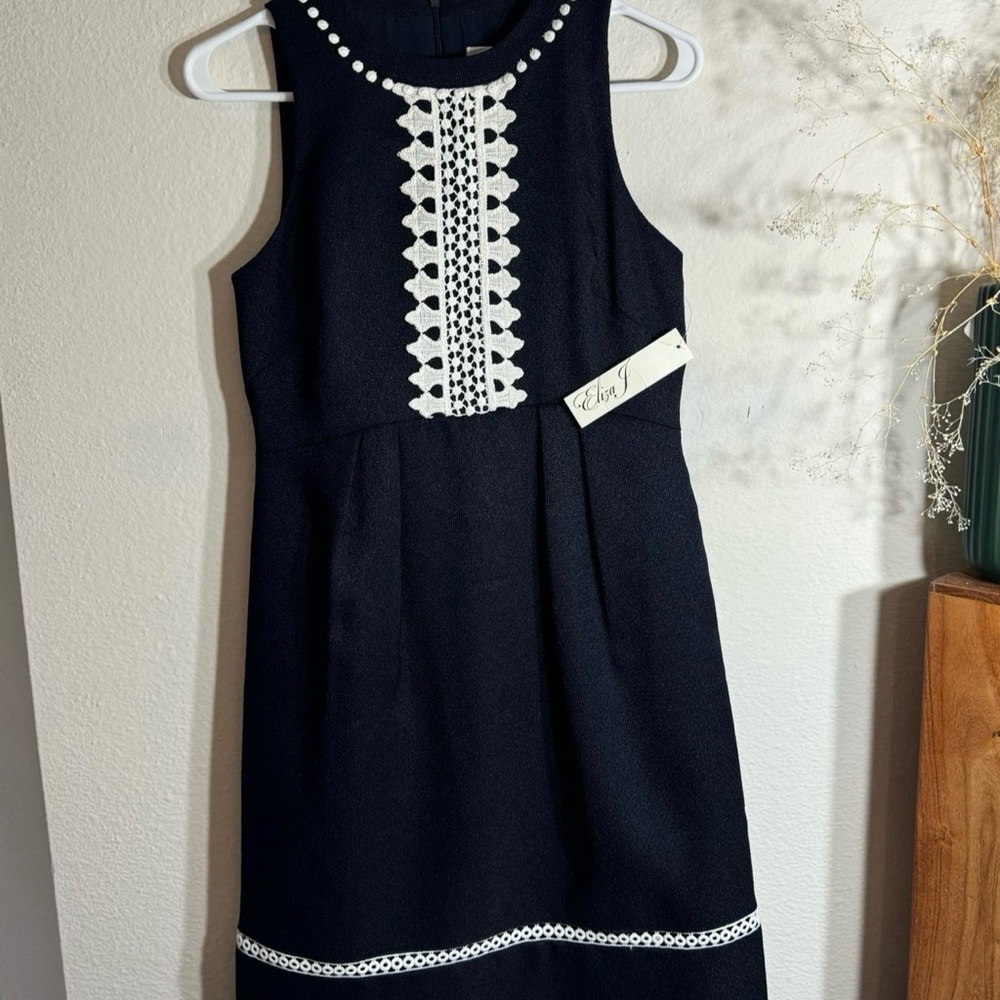 NWT Eliza J Embroidered Fit & Flare Dress